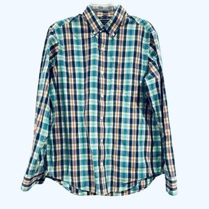 Banana Republic Men 100% Cotton Soft Wash Button Down Plaid Shirt Size Medium